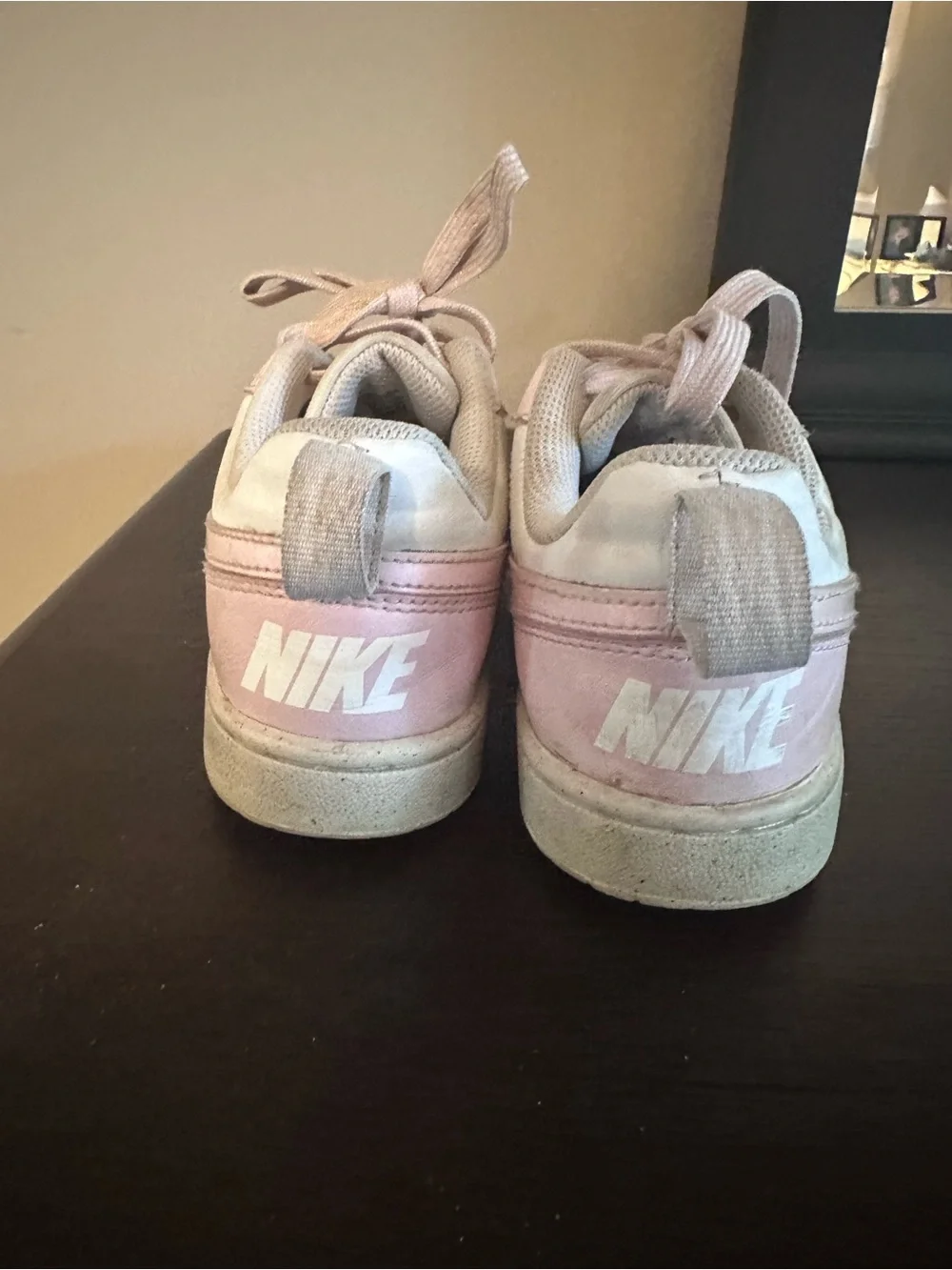 Nike Kids Pink and White Low-Top Sneakers